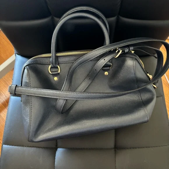 Coach Rowan Satchel Blue Leather Crossbody Purse - Picture 9 of 12